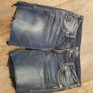 Silver jean shorts